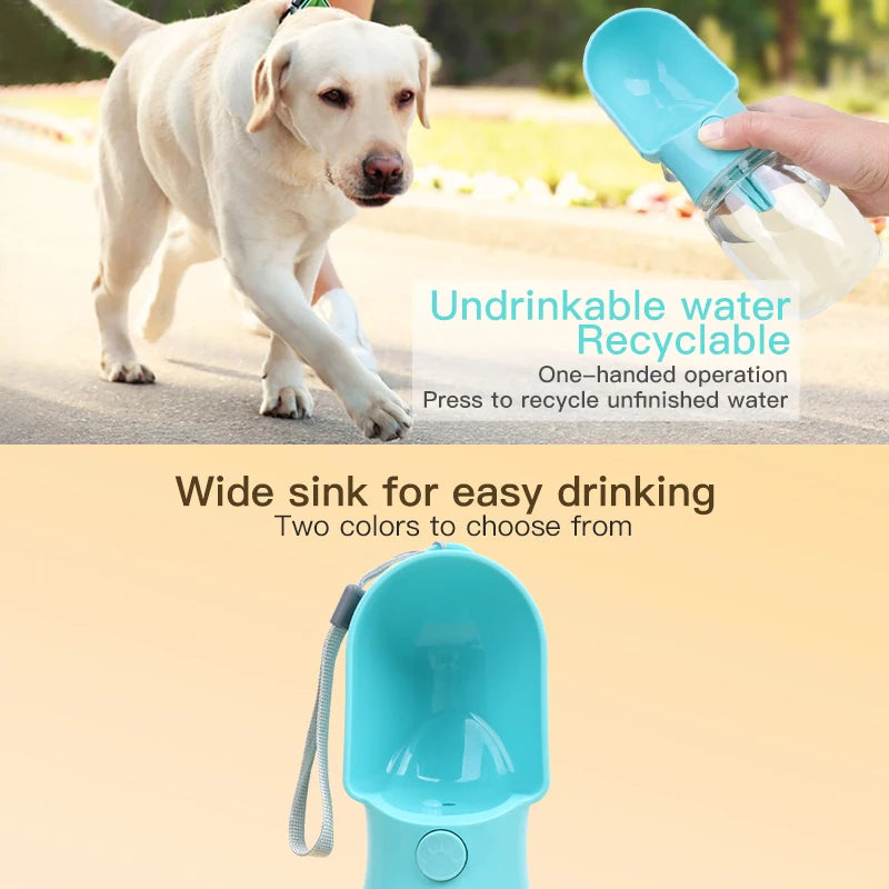 Portable Dog Drinking Water Bottle with Food Container Outdoor Puppy Pet Travel Walking Hiking Dog Water Bottle for Dogs