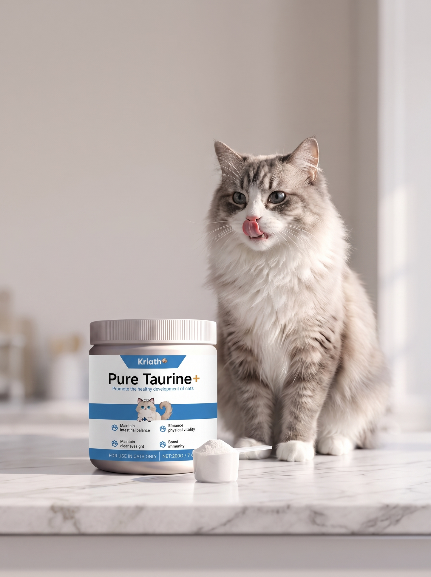 Kriath™ Pure Taurine for Cats & Kittens – Heart & Vision Support.