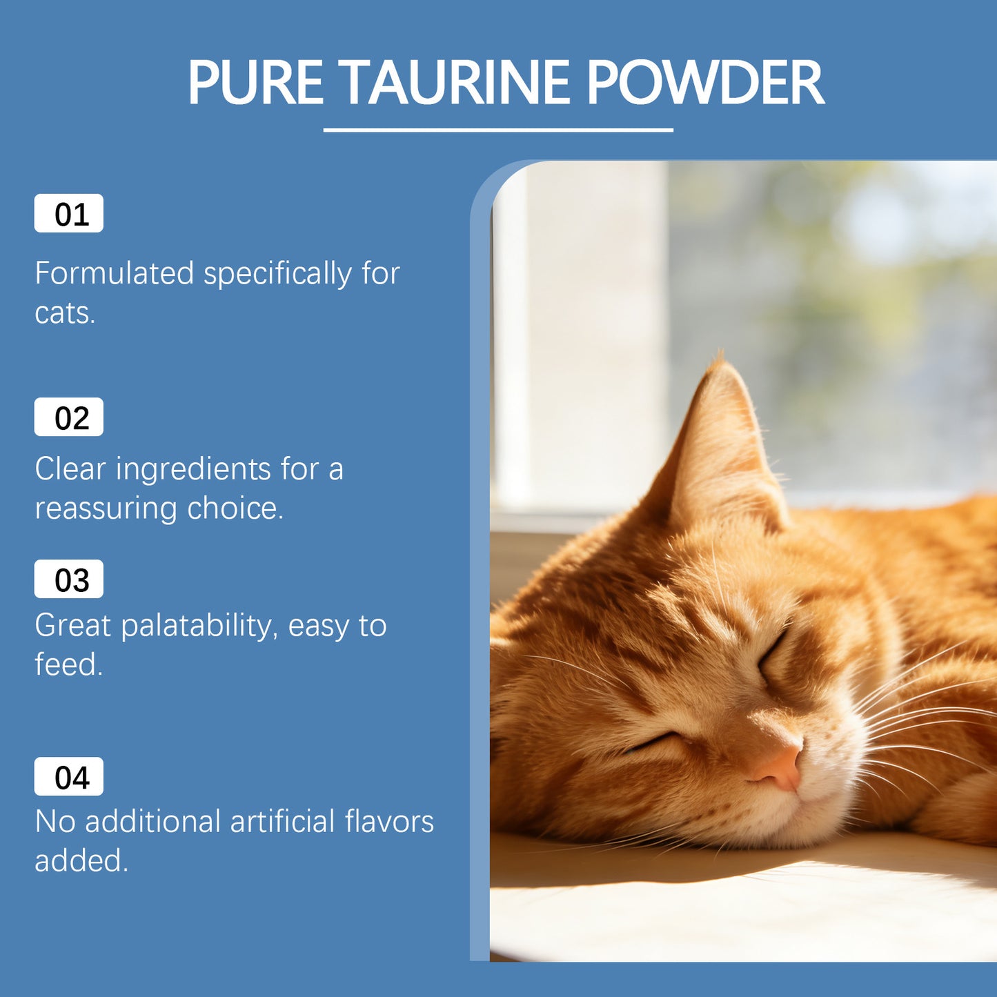 Taurine Powder for Cats Gentle Formula for Comfort and Nutritional Support