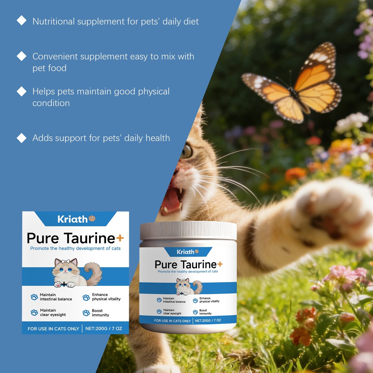 Taurine Powder for Cats Gentle Formula for Comfort and Nutritional Support