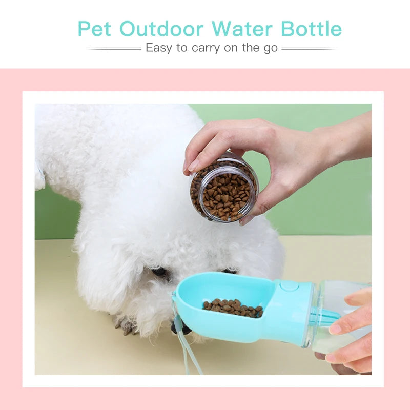 Portable Dog Drinking Water Bottle with Food Container Outdoor Puppy Pet Travel Walking Hiking Dog Water Bottle for Dogs