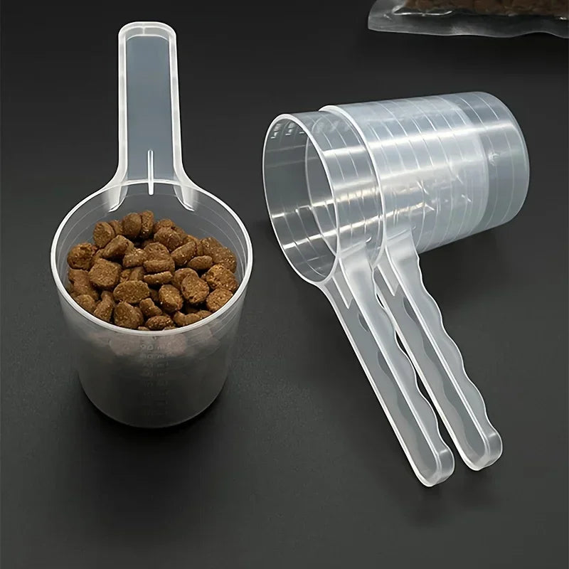 1Pc Transparent Pet Measuring Spoon with Scale Plastic Dog Cat Feeding Shovel Pet Tableware Supplies 50G 100Ml