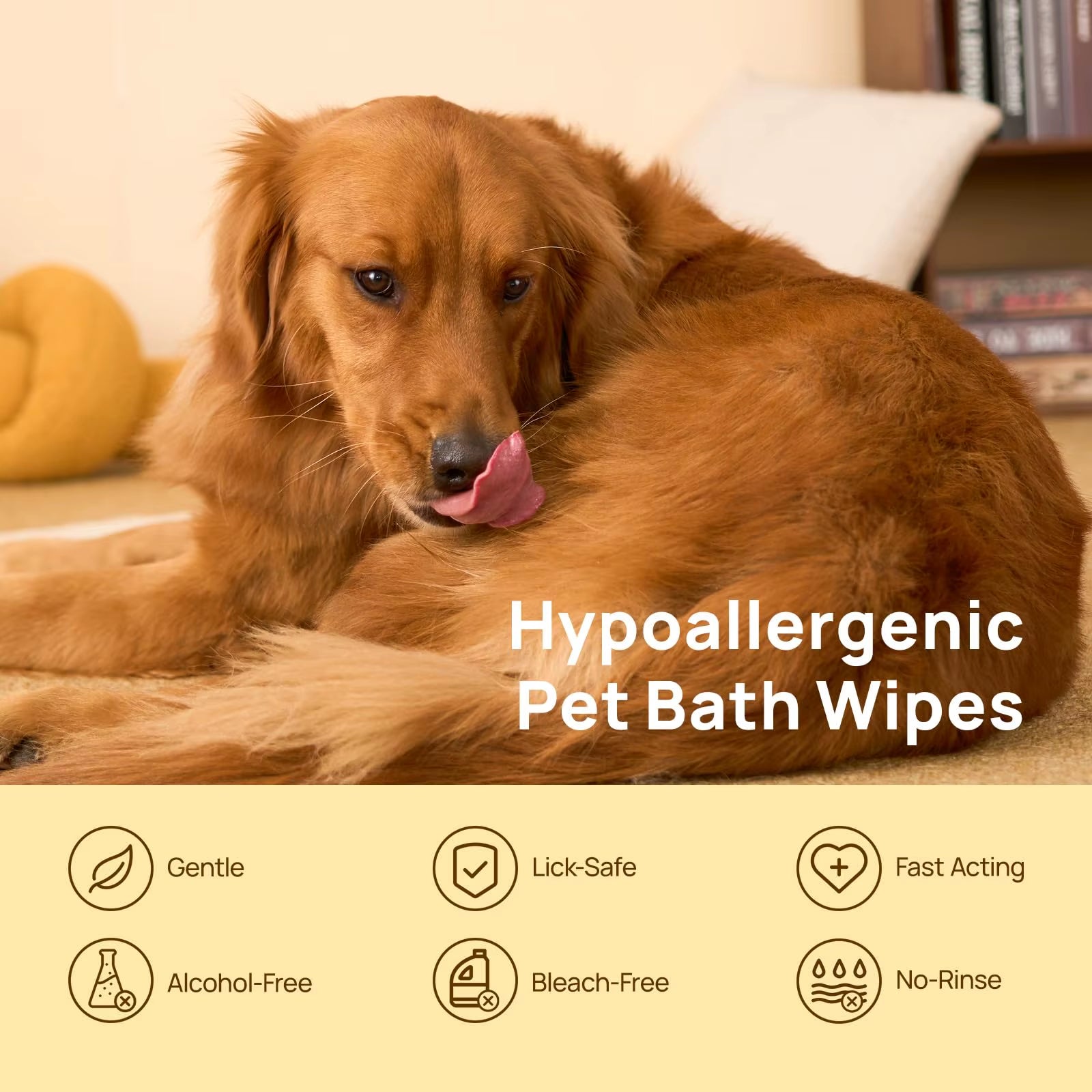 6Pcs Hypoallergenic Pet Cleaning Glove Wipes Private Label Biodegradable Pet Grooming Gloves Wet Wipes for Dogs and Cats