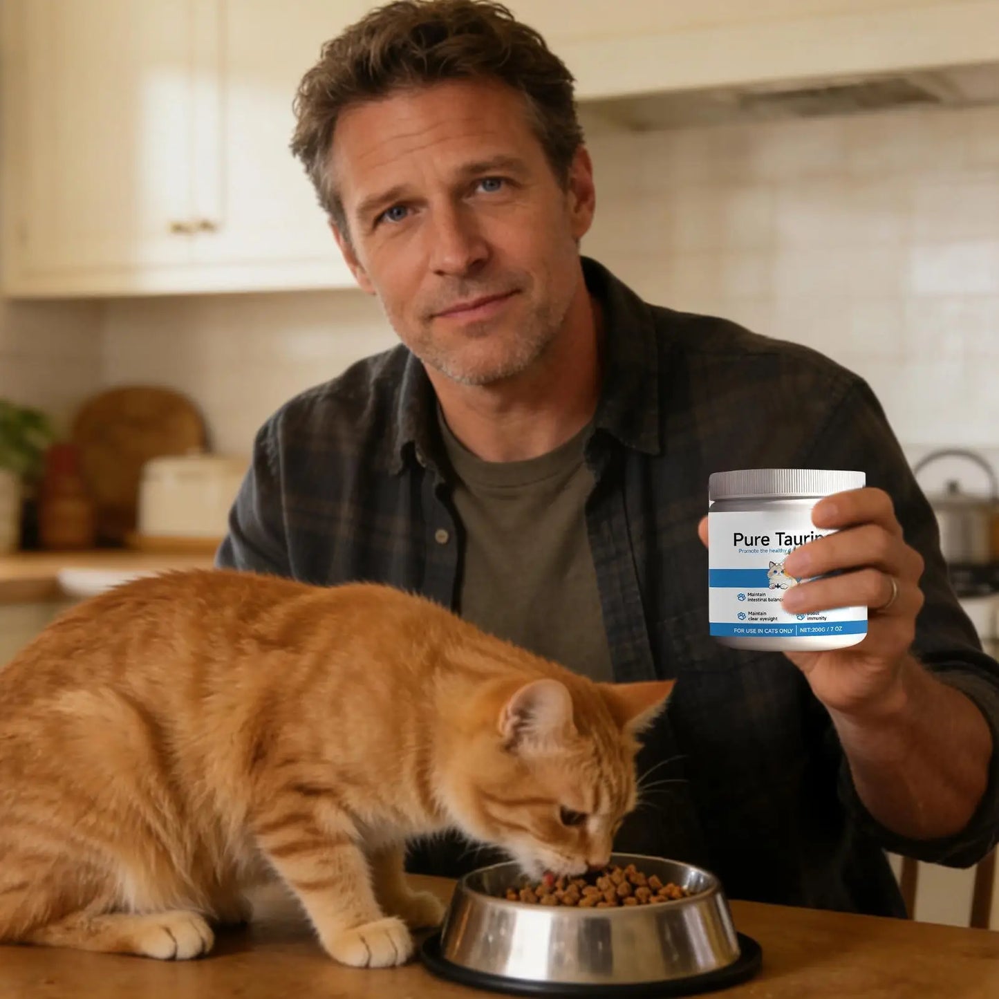 Cat Taurine Powder Support for Pet Heart Health Promote Maintain Visual Function Smooth Hair Pet Daily Care Nutrition Powder