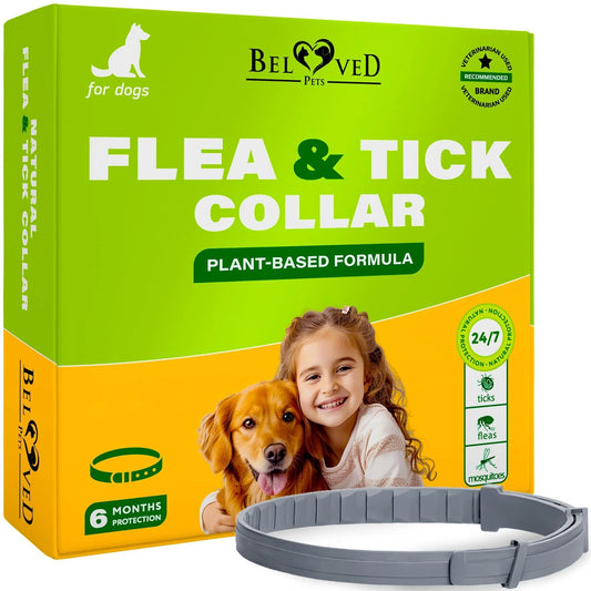 Flea & Tick Collar for Dogs 6-Month Protection Essential Oil Repellent 1 Pack