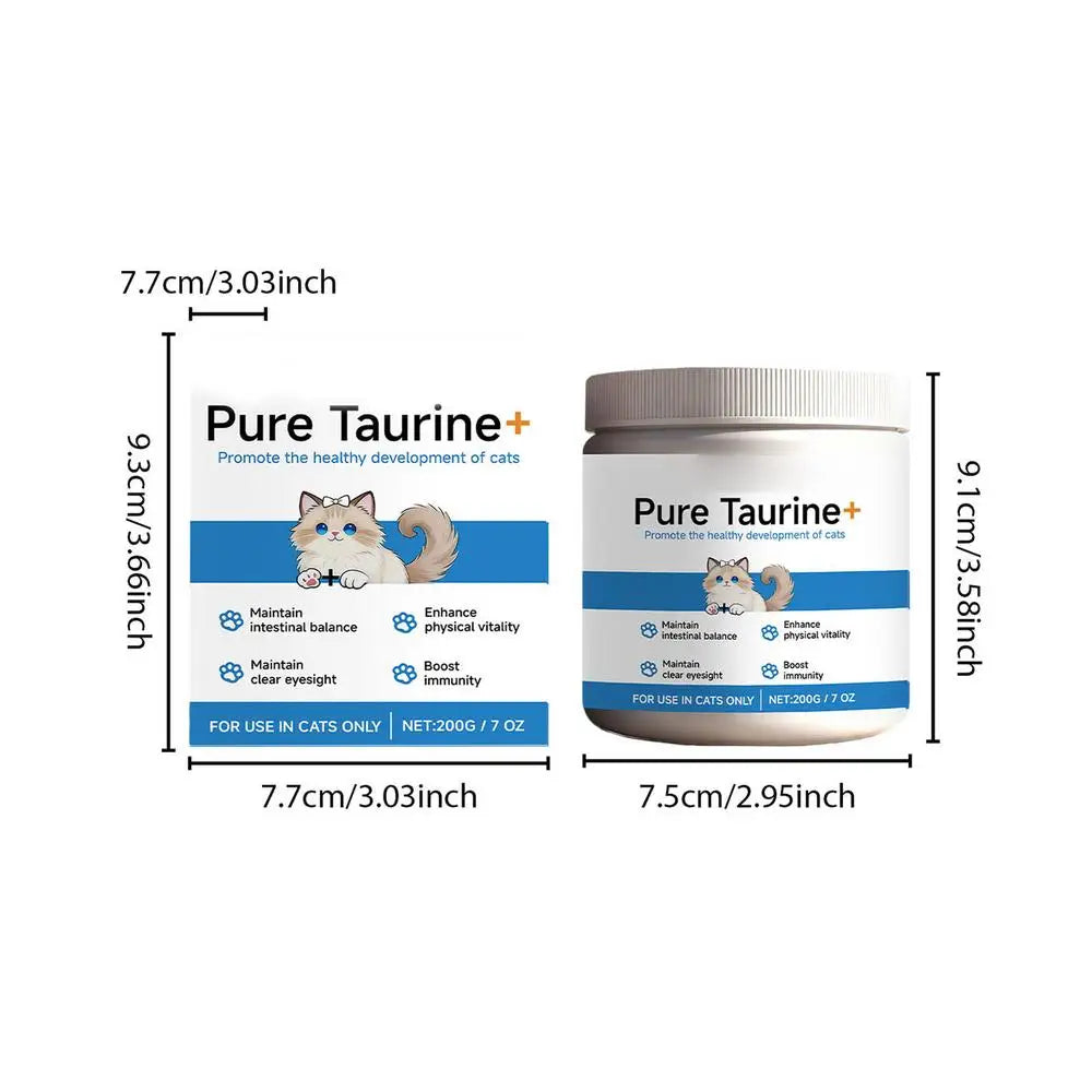 Cat Taurine Powder Support for Pet Heart Health Promote Maintain Visual Function Smooth Hair Pet Daily Care Nutrition Powder